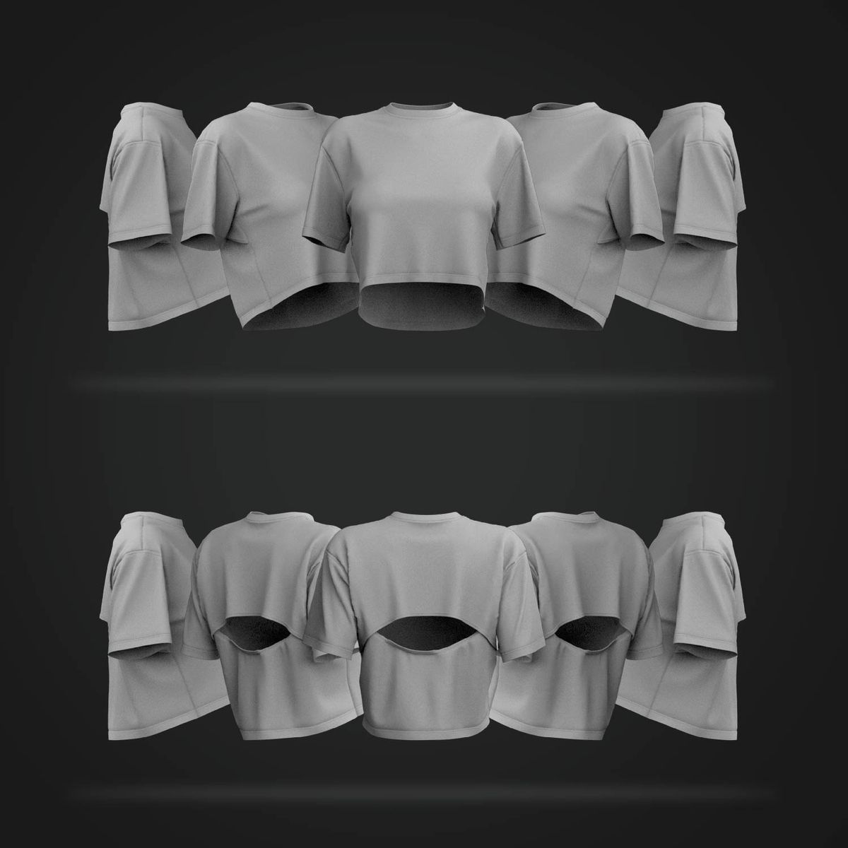 Ladies Back Overlapping Cut Out Short Sleeve Tee Tech Pack Techpacktemplate Fittdesign