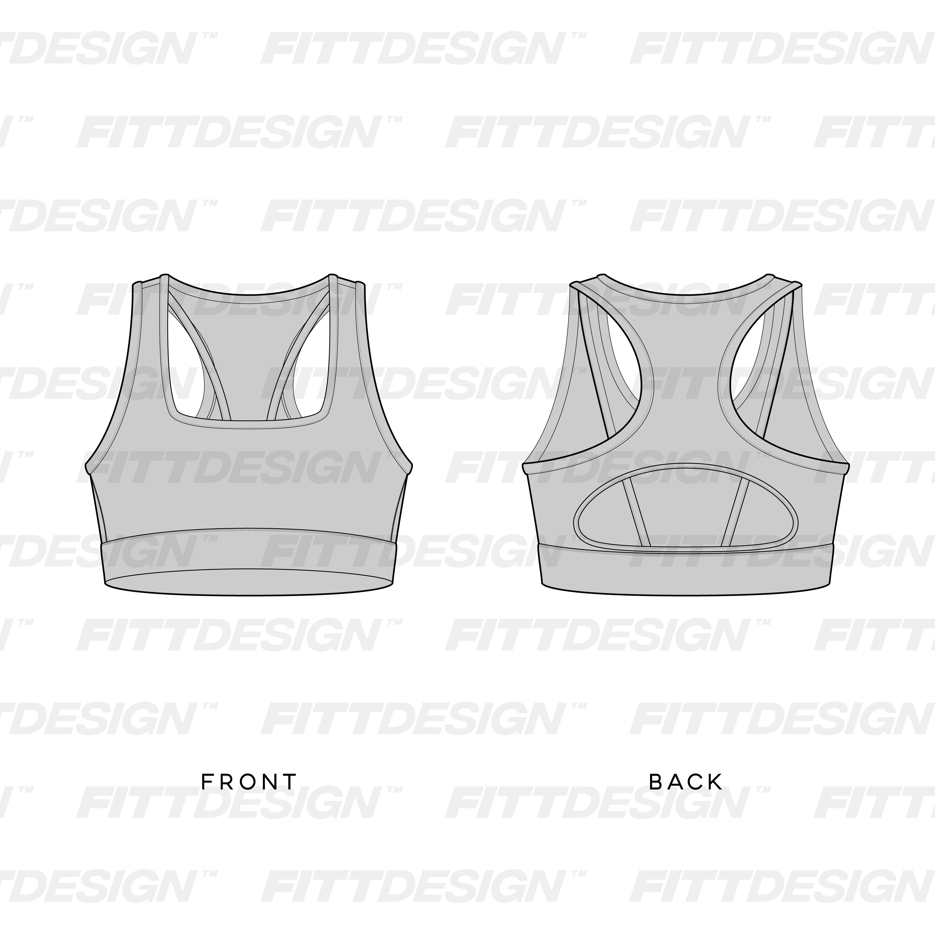 Ladies High Impact Back Cut Out Strappy Racer Back Sports Bra Tech