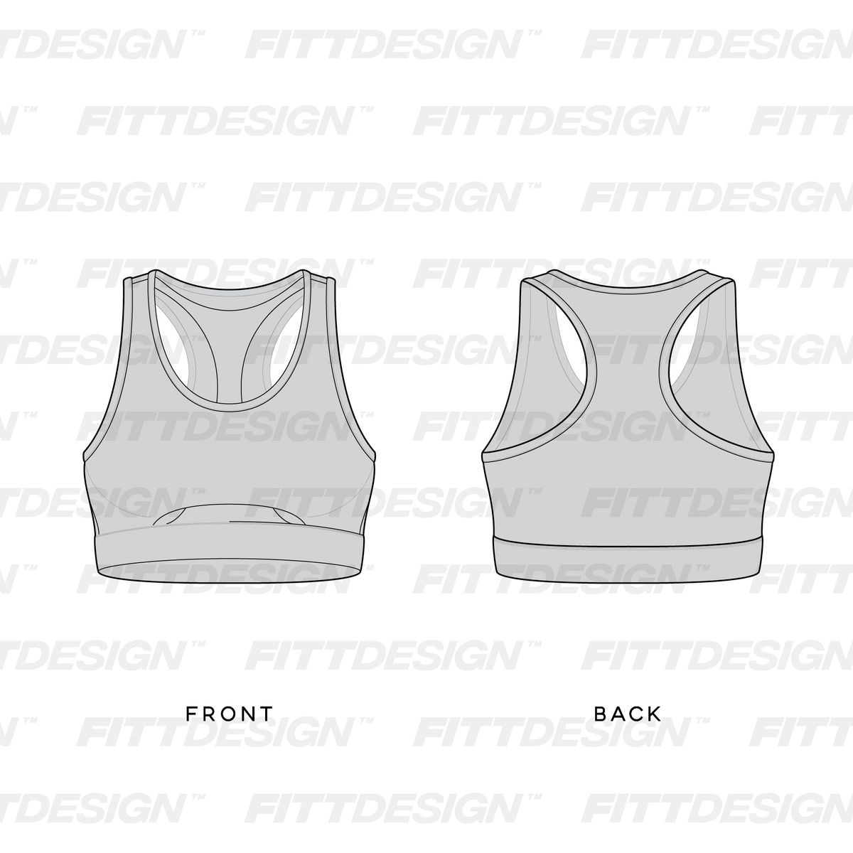 Ladies Overlapping Cut Out Racer Back Sports Bra Tech Pack Techpacktemplate Fittdesign