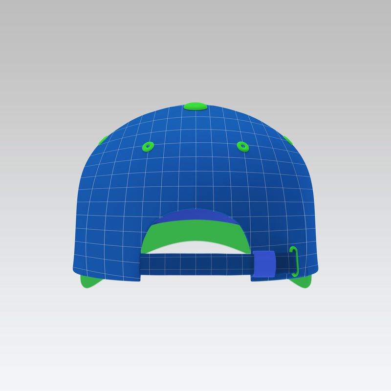 6 Panel Baseball Cap Smart Mockup Vector Template Mock Up & Tech Pack