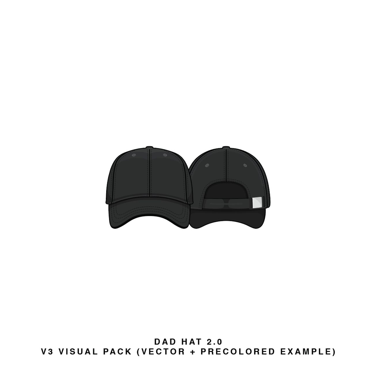 Dad Hat V3 Vector Template Mock Up & Tech Pack - FittDesign
