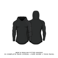 Download Fitted Raglan Hoodie V3 Vector Template Mock Up & Tech ...