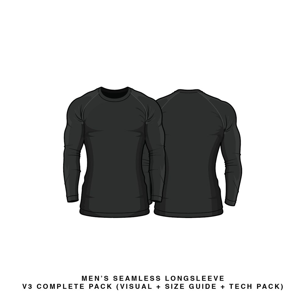 Download Men's Seamless Long Sleeve V3 Vector Template Mock Up ...