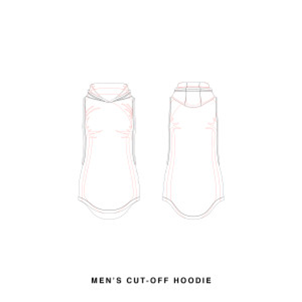 Download Men's Cut-off Hoodie Template Vector Template - Sleeveless ...