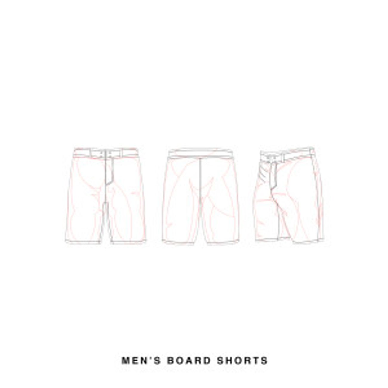 Download Men's Board Shorts Template Vector Template Mock Up & Tech Pack - FittDesign