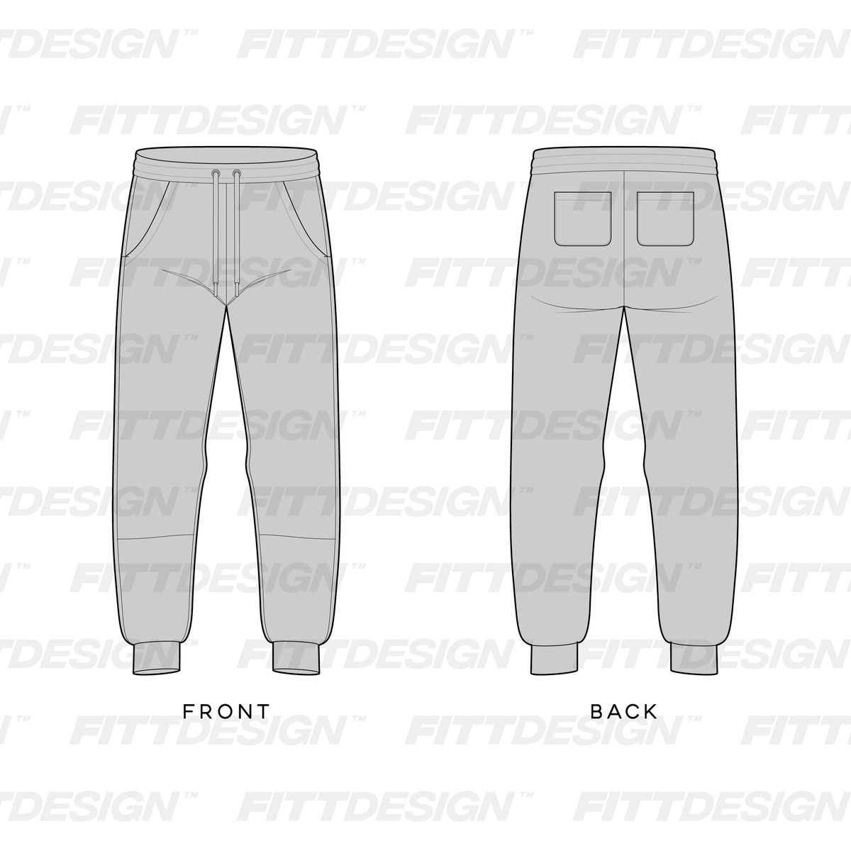 Boys Athletic Joggers | TechPackTemplate | FittDesign