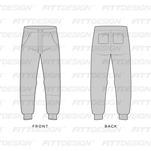 Boys Athletic Joggers Vector Template Mock Up & Tech Pack | FittDesign