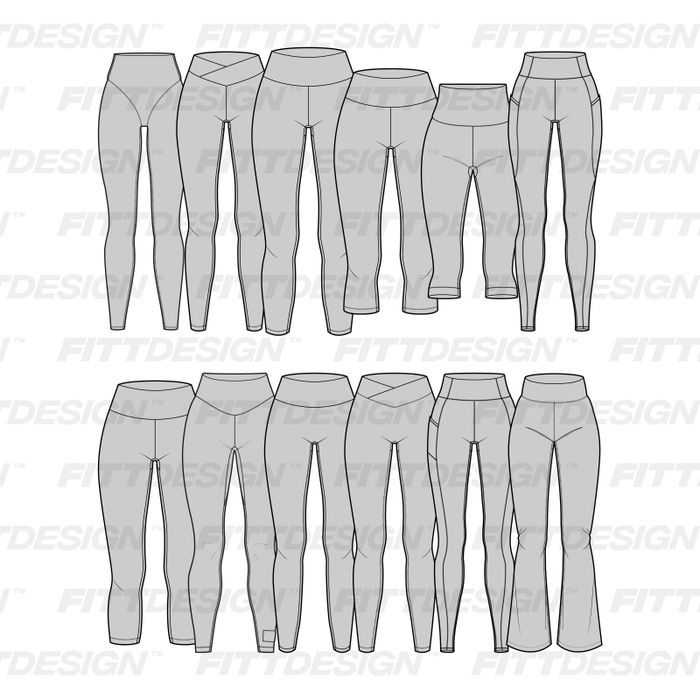 Legging Size Sheet for Tech Pack Complete Measurements Guide for Leggings  flat Sketch-tech Pack Template technical Drawing-fashion Sketch -   Sweden