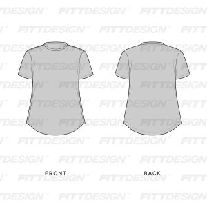 Ladies Relaxed Fit Set In Sleeve Scallop Bottom Tee Vector Template ...