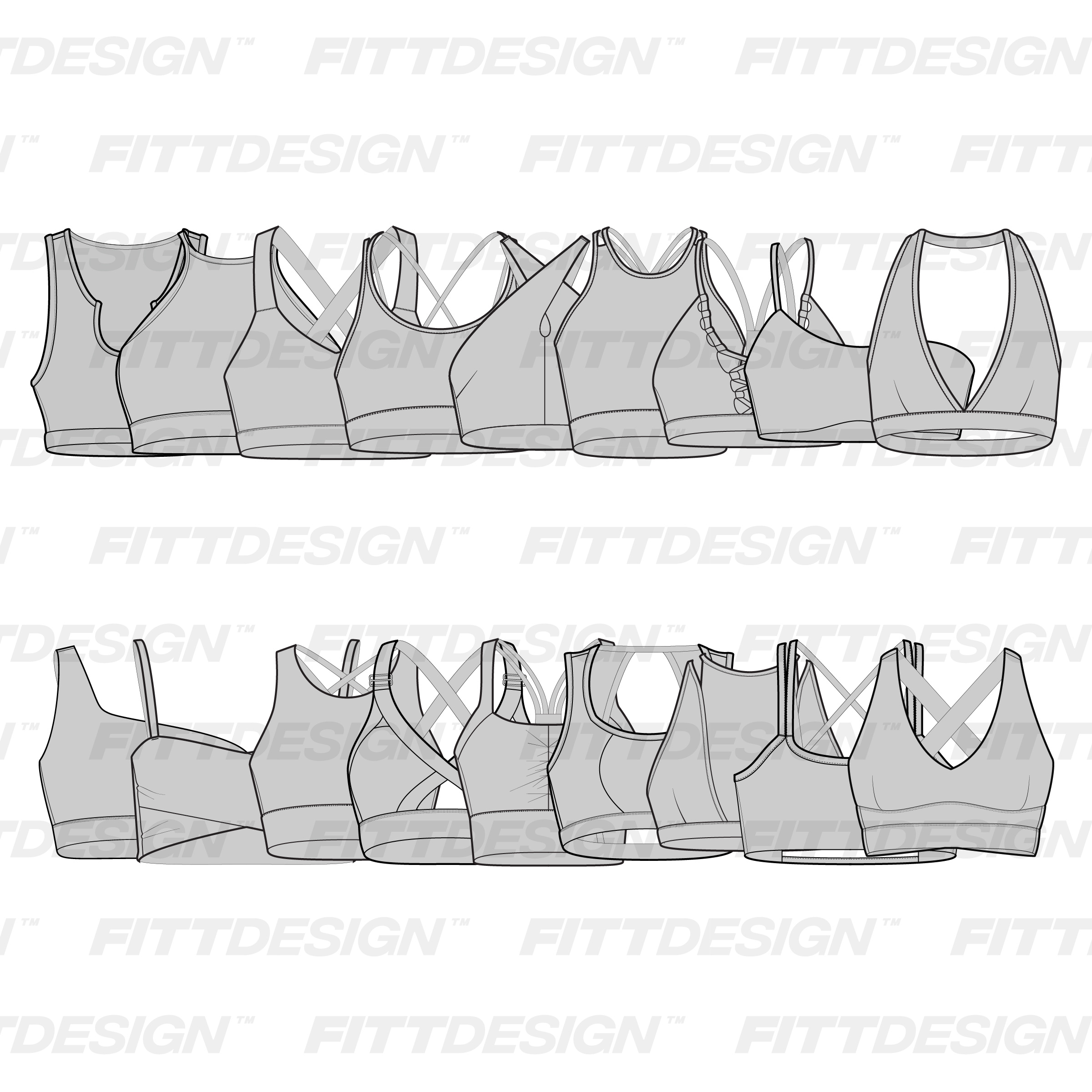 Ladies Sports Bras V2 Vector Mockup Mega Pack, VectorMockupMegaPack