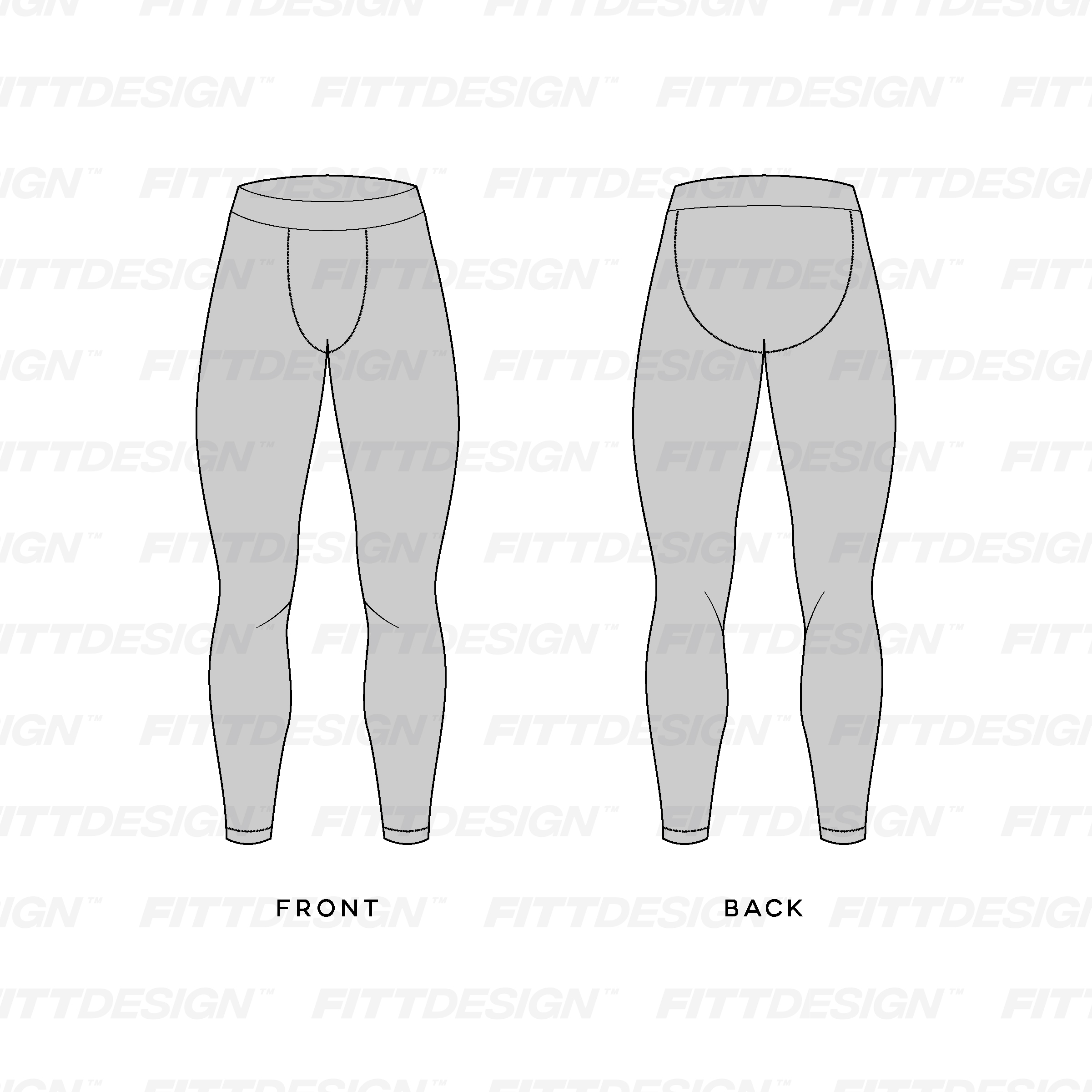 Compression Tights Pants design vector template, Base layer Performance  bottom concept with front and back vi…