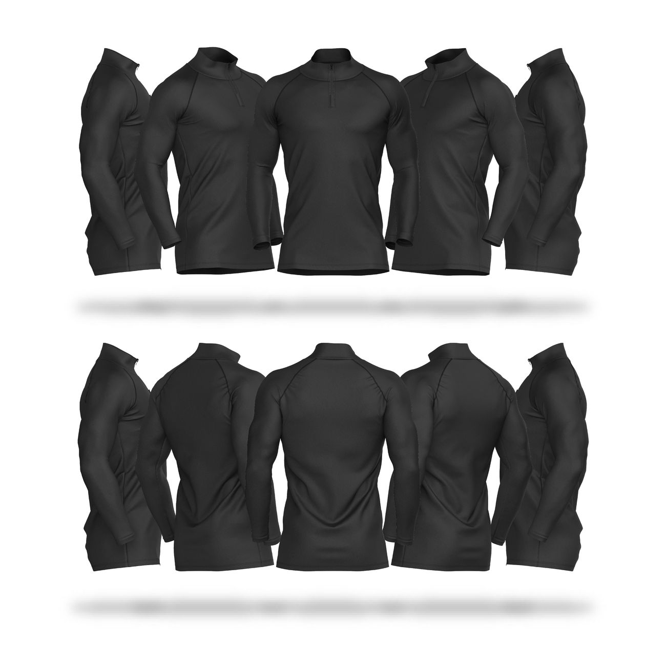 Download Mens Raglan Sleeve Quarter Zip V4 Vector Template Mock Up ...