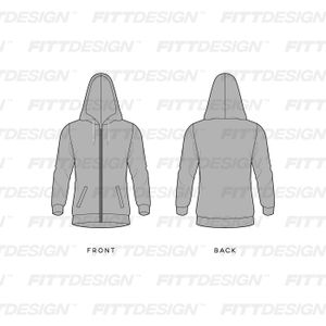 Mens Set In Sleeve Full Zip Hoodie | TechPackTemplate | FittDesign