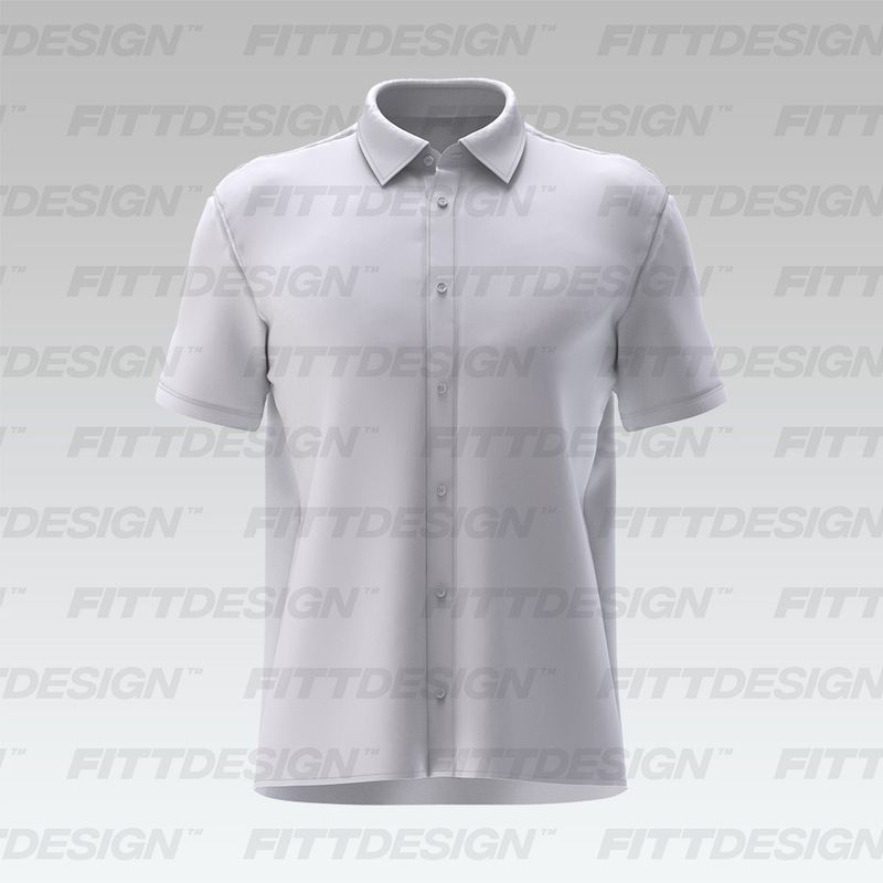 Mens Short Sleeve Fitted Dress Shirt Smart Mockup Vector Template Mock ...