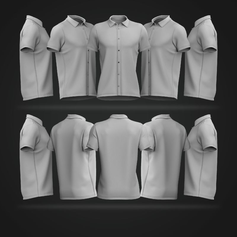 mens-short-sleeve-fitted-dress-shirt-vector-template-mock-up-tech