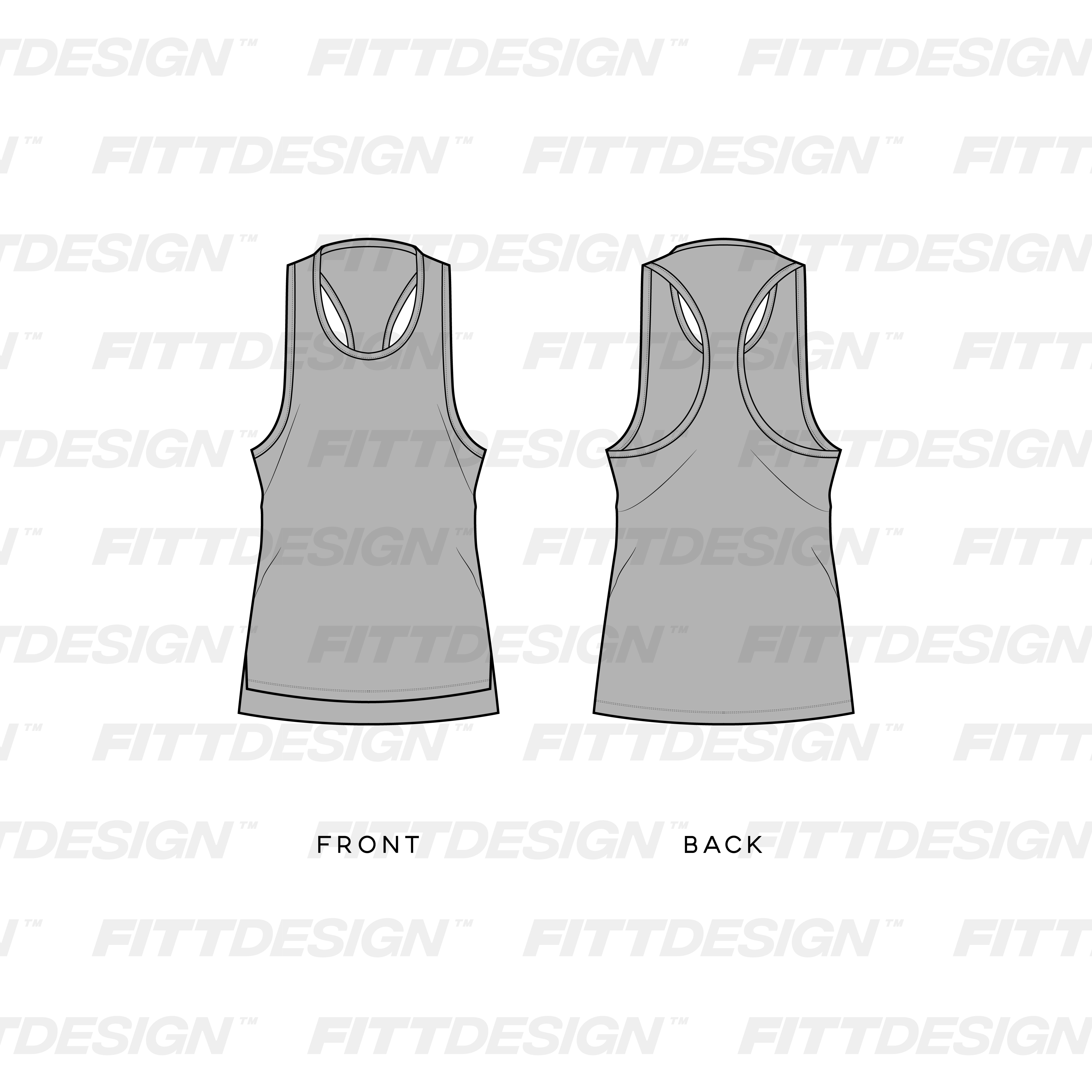 Sleeveless Tank Top Basketball Jersey Vest Design Flat Sketch