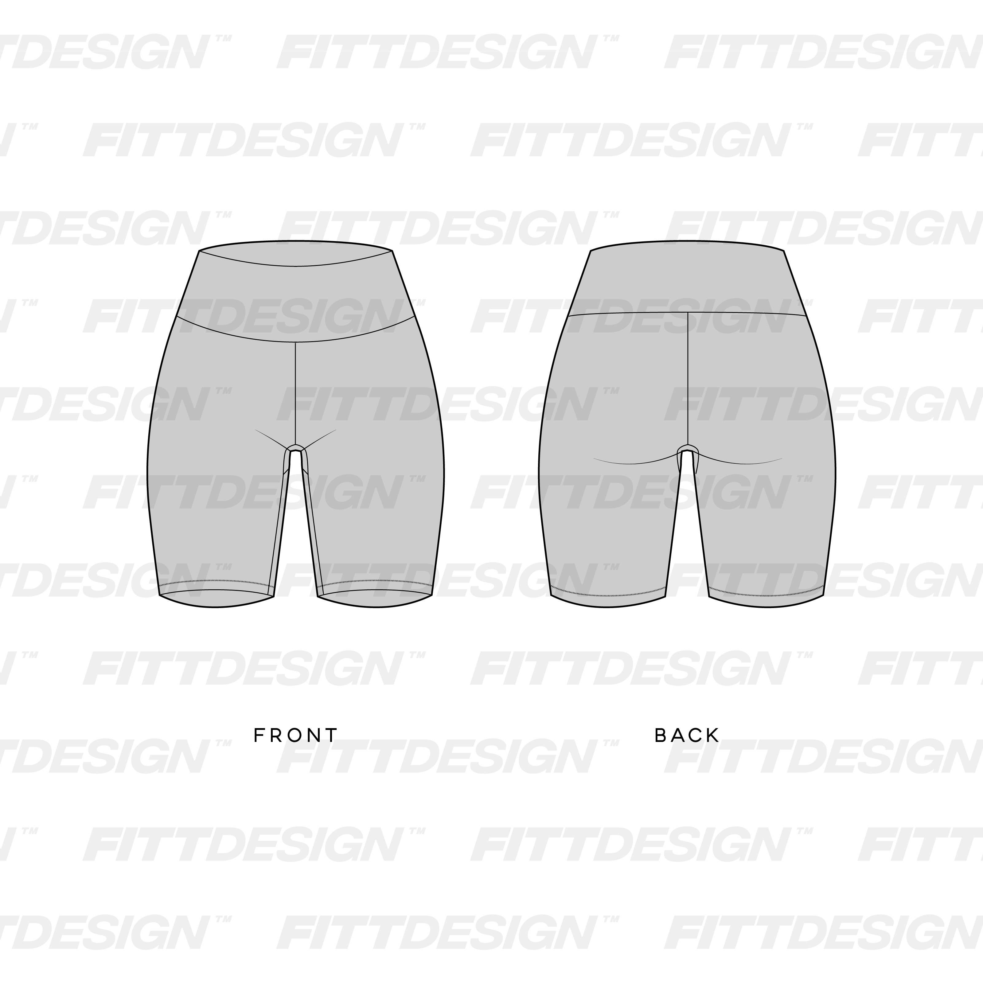 Womens High Waisted Compression Shorts, TechPackTemplate